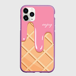 Чехол iPhone 11 Pro матовый Мороженое Рожок, цвет: 3D-фиолетовый