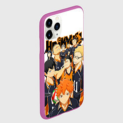 Чехол iPhone 11 Pro матовый ВОЛЕЙБОЛ!! HAIKYUU!!, цвет: 3D-фиолетовый — фото 2