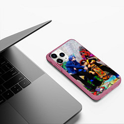 Чехол iPhone 11 Pro матовый На скейте в бесконечность, цвет: 3D-малиновый — фото 2