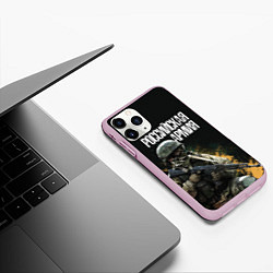 Чехол iPhone 11 Pro матовый Российская Армия, цвет: 3D-розовый — фото 2