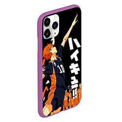 Чехол iPhone 11 Pro матовый ВОЛЕЙБОЛ!! HAIKYUU!!, цвет: 3D-фиолетовый — фото 2