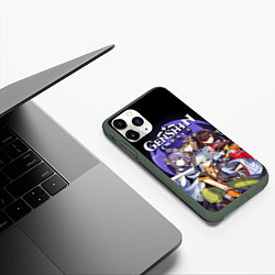 Чехол iPhone 11 Pro матовый GENSHIN IMPACT ЭЛЕКТРО, цвет: 3D-темно-зеленый — фото 2