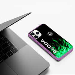 Чехол iPhone 11 Pro матовый SKODA, цвет: 3D-фиолетовый — фото 2