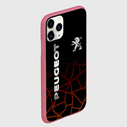 Чехол iPhone 11 Pro матовый PEUGEOT, цвет: 3D-малиновый — фото 2