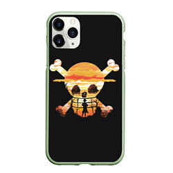 Чехол iPhone 11 Pro матовый One piece, цвет: 3D-салатовый