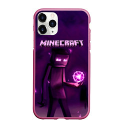 Чехол iPhone 11 Pro матовый Minecraft Слендермен, цвет: 3D-малиновый