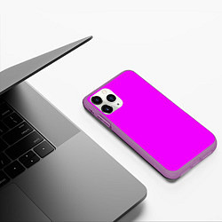 Чехол iPhone 11 Pro матовый Маджента без рисунка, цвет: 3D-фиолетовый — фото 2