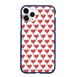 Чехол iPhone 11 Pro матовый Разбитое Сердце, цвет: 3D-тёмно-синий
