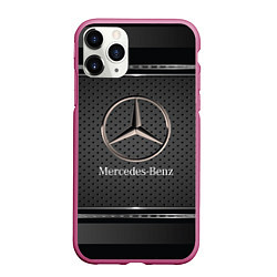 Чехол iPhone 11 Pro матовый MERCEDES BENZ МЕРСЕДЕС БЕНЗ, цвет: 3D-малиновый