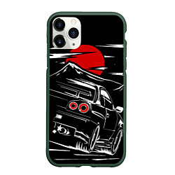 Чехол iPhone 11 Pro матовый Skyline R 34 R34 скайлайн, цвет: 3D-темно-зеленый