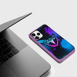 Чехол iPhone 11 Pro матовый TESLA NEON, цвет: 3D-фиолетовый — фото 2