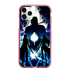 Чехол iPhone 11 Pro матовый Sword Art Online Кирито Асуна, цвет: 3D-малиновый