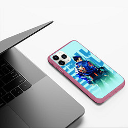 Чехол iPhone 11 Pro матовый ВАЛОРАНТ, цвет: 3D-малиновый — фото 2