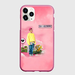 Чехол iPhone 11 Pro матовый Ваня Дмитриенко, цвет: 3D-малиновый