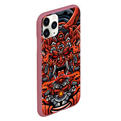 Чехол iPhone 11 Pro матовый Cyber Samurai, цвет: 3D-малиновый — фото 2