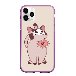 Чехол iPhone 11 Pro матовый Pop Cat, цвет: 3D-фиолетовый