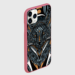 Чехол iPhone 11 Pro матовый Рисунок лиса, цвет: 3D-малиновый — фото 2