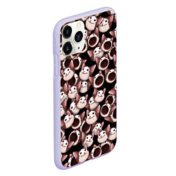 Чехол iPhone 11 Pro матовый Popping cats, цвет: 3D-светло-сиреневый — фото 2