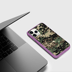 Чехол iPhone 11 Pro матовый Камуфляж Land Rover, цвет: 3D-фиолетовый — фото 2