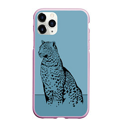 Чехол iPhone 11 Pro матовый Леопард, цвет: 3D-розовый