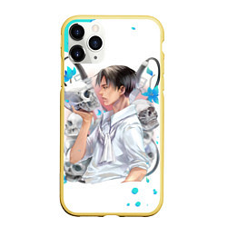 Чехол iPhone 11 Pro матовый Attack on titan Атака титан, цвет: 3D-желтый