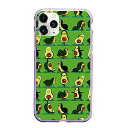 Чехол iPhone 11 Pro матовый Авокадо Зарядка, цвет: 3D-светло-сиреневый