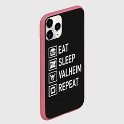 Чехол iPhone 11 Pro матовый EatSleepValheimRepeat, цвет: 3D-малиновый — фото 2