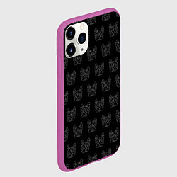 Чехол iPhone 11 Pro матовый Французский бульдог, цвет: 3D-фиолетовый — фото 2