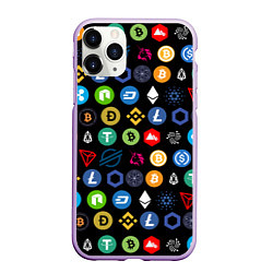 Чехол iPhone 11 Pro матовый BITCOIN БИТКОИН Z, цвет: 3D-сиреневый