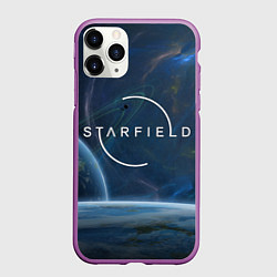 Чехол iPhone 11 Pro матовый Starfield, цвет: 3D-фиолетовый