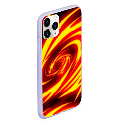 Чехол iPhone 11 Pro матовый ОГНЕННЫЕ ВОЛНЫ FIRE STRIPES, цвет: 3D-светло-сиреневый — фото 2