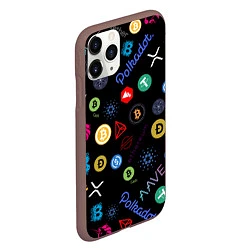 Чехол iPhone 11 Pro матовый BITCOIN PATTERN БИТКОИН Z, цвет: 3D-коричневый — фото 2