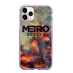 Чехол iPhone 11 Pro матовый Metro Exodus, цвет: 3D-светло-сиреневый