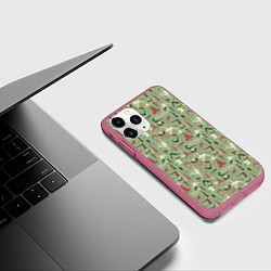 Чехол iPhone 11 Pro матовый Йога, цвет: 3D-малиновый — фото 2
