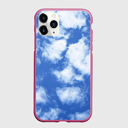 Чехол iPhone 11 Pro матовый ОБЛАКА, цвет: 3D-малиновый