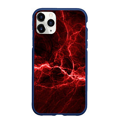 Чехол iPhone 11 Pro матовый Разряд Молний, цвет: 3D-тёмно-синий