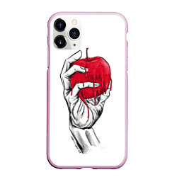 Чехол iPhone 11 Pro матовый Яблоко, цвет: 3D-розовый