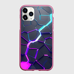 Чехол iPhone 11 Pro матовый НЕОНОВЫЙ РАЗЛОМ 3Д РАЗЛОМ