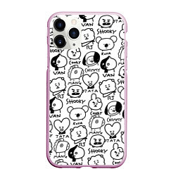 Чехол iPhone 11 Pro матовый BTS BT21, цвет: 3D-розовый