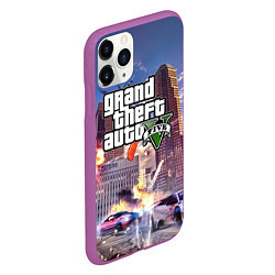 Чехол iPhone 11 Pro матовый ЭКШЕН Grand Theft Auto V, цвет: 3D-фиолетовый — фото 2