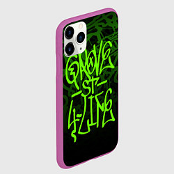 Чехол iPhone 11 Pro матовый ГТА GTA GROVE STREET 4 LIF, цвет: 3D-фиолетовый — фото 2