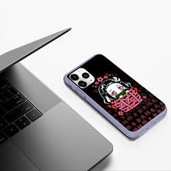 Чехол iPhone 11 Pro матовый NEZUKO НЕЗУКО ИЕРОГЛИФЫ DEMON SLAYER, цвет: 3D-светло-сиреневый — фото 2