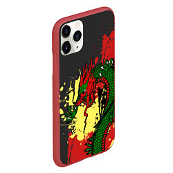 Чехол iPhone 11 Pro матовый Chinese dragon, цвет: 3D-красный — фото 2