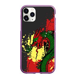 Чехол iPhone 11 Pro матовый Chinese dragon, цвет: 3D-фиолетовый