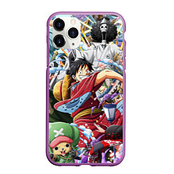 Чехол iPhone 11 Pro матовый ONE PIECE ВАН ПИС, цвет: 3D-фиолетовый