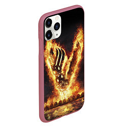 Чехол iPhone 11 Pro матовый ВИКИНГИ VIKINGS V, цвет: 3D-малиновый — фото 2