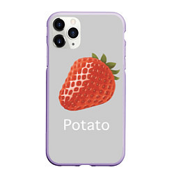 Чехол iPhone 11 Pro матовый Strawberry potatoes, цвет: 3D-светло-сиреневый