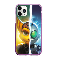 Чехол iPhone 11 Pro матовый Рэтчет и Кланr, цвет: 3D-фиолетовый