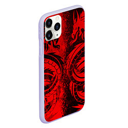 Чехол iPhone 11 Pro матовый BLACK RED DRAGONS TATOO, цвет: 3D-светло-сиреневый — фото 2