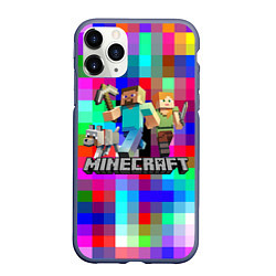 Чехол iPhone 11 Pro матовый MINECRAFT МАЙНКРАФТ, цвет: 3D-серый